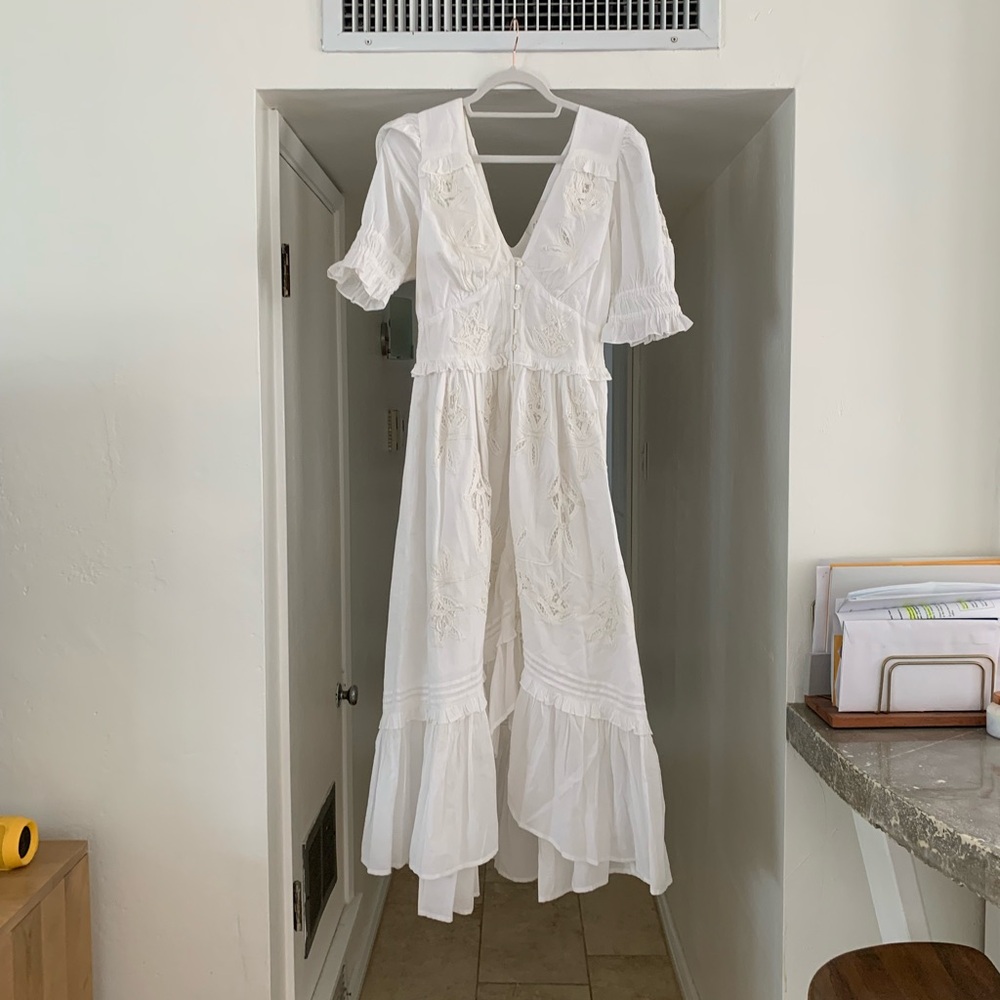 Elegant White Embroidered Dress